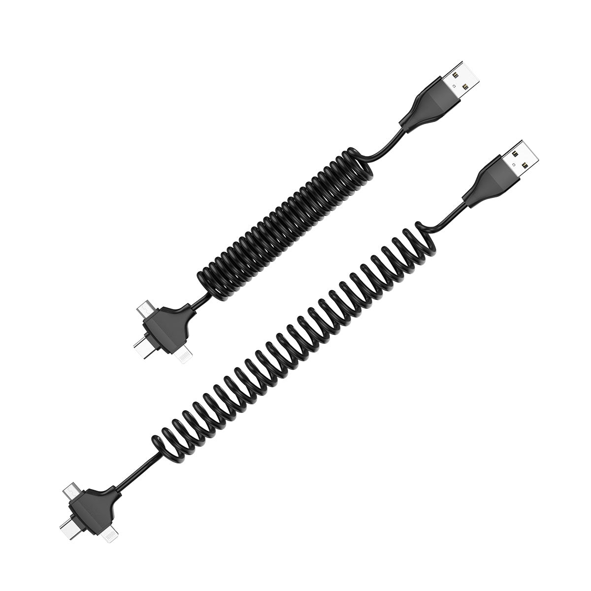 Wiwu Spiral Tasarımlı Micro Type-C ve Lightning 3in1 Spring Spiral Kablo 1m - 6 Wiwu Spiral Tasarımlı Micro Type-C ve Lightning 3in1 Spring Spiral Kablo 1m - 6